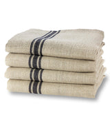 100% French Linen Tea-towel Black Stripe Natural