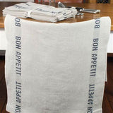 100% French Linen Kitchen Tea Towel Bon Appetit Noir by Charvet Editions - Petite France Australia