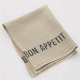 Serviettes Set of Six 100% French Linen Napkins Bon Appetit Noir by Charvet Editions - Petite France Australia