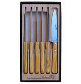 French Made Table knives x 6 Coffret - Olive wood