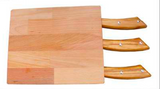 3 Santoku knives + chopping board