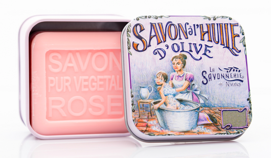Rose Bar Soap in Tin (Baby Bathing design) - Petite France Australia