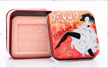 Rose Bar Soap in Tin (French CanCan design) - Petite France Australia