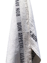 100% French Linen Kitchen Tea Towel Bon Appetit Noir by Charvet Editions - Petite France Australia