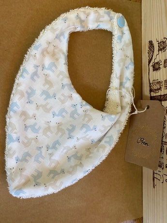 Bamboo Baby Bandana Bib - Blue - Petite France Australia