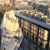 French Printed Paris Rooftop Eiffel Tower Large Cotton Linen Tea Towel - Petite France Australia