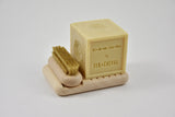 Savon de Marseille with Handmade Wooden Soap Dish and Brush Tradition Gift Set - Petite France Australia