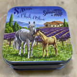 Verbena Bar Soap in Tin (Horses in Provence design)