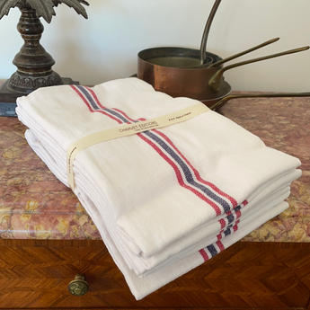 French Linen Kitchen Tea Towel Drapeau Blanchi by Charvet Editions - Petite France Australia