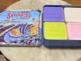 Four Provençal Bar Soaps in Large Tin 4 x 100g (Lavender Field Table)