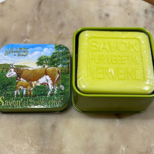 Verbena Bar Soap in Tin (Cattle in Field design)