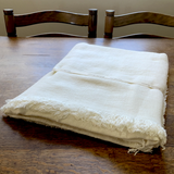 French Linen Large Bedcover Throw Blanc Colorado by Charvet Editions - Petite France Australia