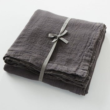 Bedcover King Size 100% French Linen in Grey Empreinte by Charvet Editions - Petite France Australia