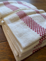 100% French Linen Kitchen Tea Towel Lustcru Blanc Rouge by Charvet Editions - Petite France Australia