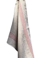 100% French Linen Kitchen Tea Towel Vichy Rouge by Charvet Editions