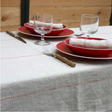 Large Tablecloth 100% French Linen Rythmo Rouge by Charvet Editions - Petite France Australia