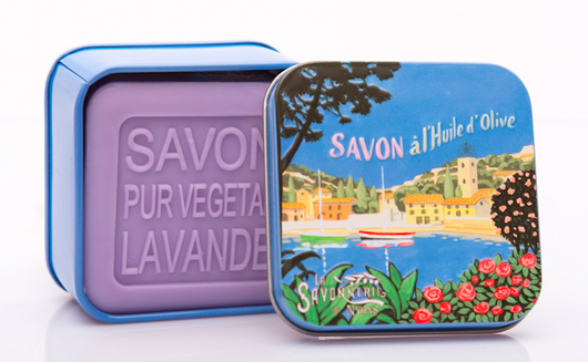 Lavender Bar Soap in Tin (French riviera design) - Petite France Australia