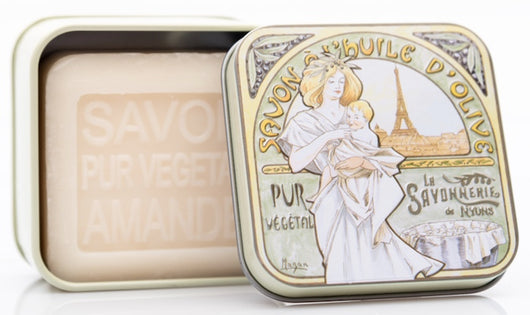 Almond Bar Soap in Tin (Paris Baby design) - Petite France Australia