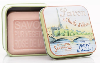 Rose Bar Soap in Tin (La Seine design) - Petite France Australia