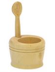 Salt or Pepper wooden pot and spoon - Petite France Australia