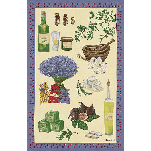 French Printed Saint Paul Large Cotton Linen Tea Towel - Petite France Australia